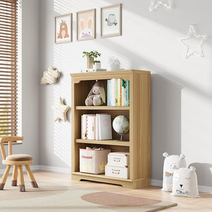 HIFYOBRO 3 Tier Bookshelf and Bookcase, 31.5" Wide Wooden Book Shelf, Freestanding Open Display Storage Bookshelves for Study Room, Home Office, Living Room
