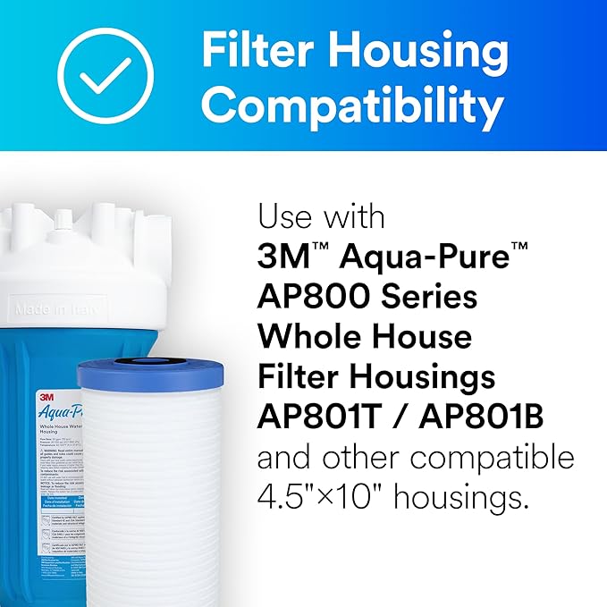 3M Aqua-Pure Whole House Replacement Water Filter AP810, For Aqua-Pure AP801, AP801-C, AP801T and AP801B Water Filtration Systems,White (Pack of 4)