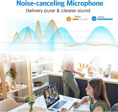 EMEET C950 Webcam for PC, 1080P Webcam with Microphone&Privacy Cover, Auto Light Correction, 70° FOV for Personal Use, Plug&Play Web Cam Protect Data, Perfect for Office Professionals&Remote Workers