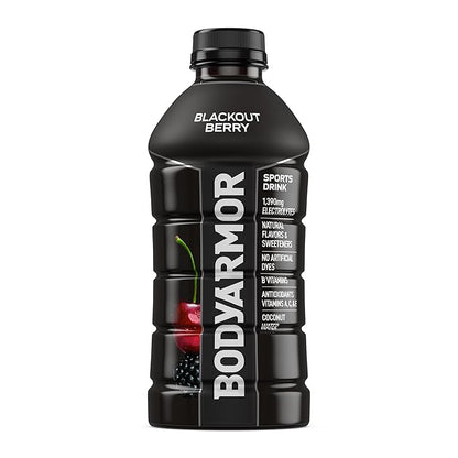 BODYARMOR Sports Drink Sports Beverage, Blackout Berry, Coconut Water Hydration, Natural Flavors With Vitamins, Potassium-Packed Electrolytes, Perfect For Athletes, 28 Fl Oz (Pack of 15)