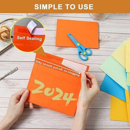 10 Assorted Colors Blank Greeting Cards and Envelopes 4.25 x 5.5 Heavyweight Folded Cardstock and A2 Envelopes Self Seal 20 Packs for Christmas, Wedding Invitations, Birthday
