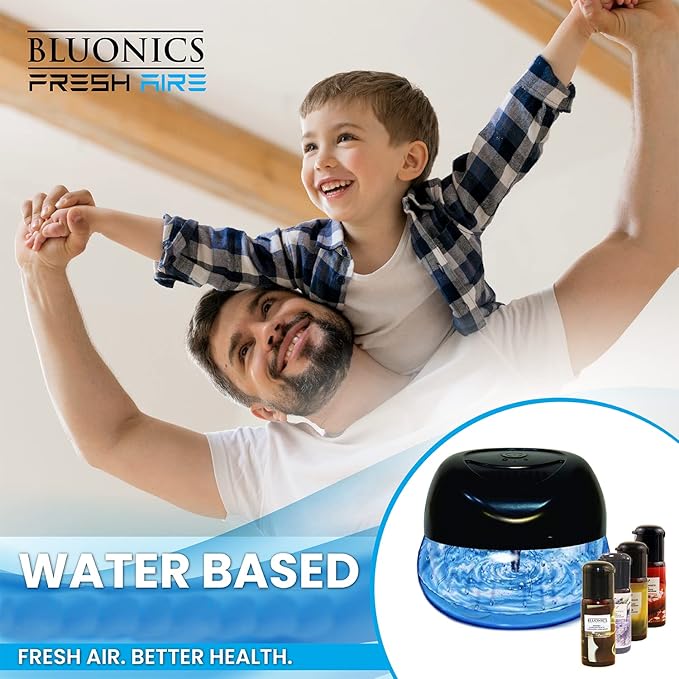 Bluonics Fresh Aire 3 Pack Water Air Washer, Air Revitalizer & Freshener with 4 Fragrance Bottles, 7-Color LED Night Light & White Noise Feature