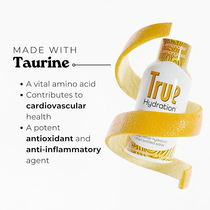 True Hydration Shots Lemonade Lemongrass Flavor – 12 Pack of 1.93 fl oz Shots – Electrolytes – Amino Acids – Zero Sugar – Zero Sodium – Vegan – Gluten-Free Hydration