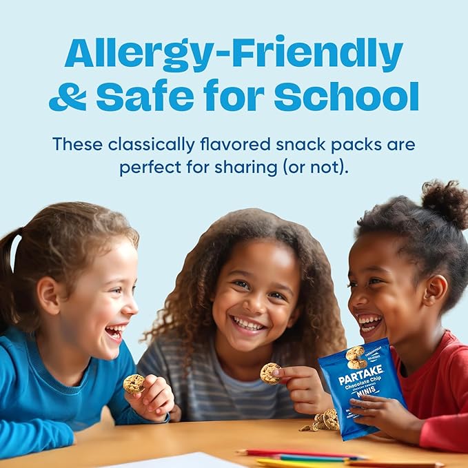 Gluten Free Partake Mini Crunchy Chocolate Chip Cookies + Bonus Bag of Classic Grahams - Vegan - Free From the Top 9 Allergens Including Dairy, Wheat, Soy, Eggs, & Peanuts - Non GMO - Safe School & Office Snack (25 Packs, 0.67 oz)