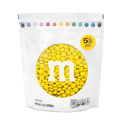 M&M’S WORLD Milk Chocolate Candy, Single Color, Yellow, 5-Pound Bulk Bag (Pack of 1)