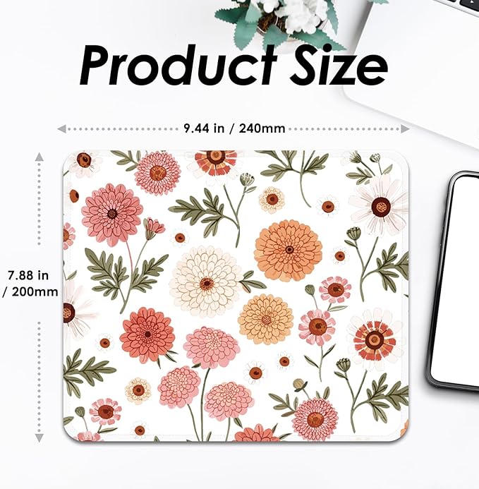 Square Mouse Pad with Stitched Edge, Premium Mousepad Washable Cloth. Computer Mouse Pad with Non-Slip Rubber Base, Mouse Pads for Computers Laptop Mouse 9.25x7.75x0.12 inch-Inulin