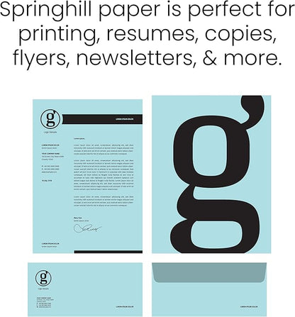 Springhill 11” x 17” Blue Copy Paper, 28lb Bond/70lb Text, 104gsm, 2,000 Sheets (4 Reams) – Colored Printer Paper with Smooth Finish – Versatile and Flexible Computer Paper – 024156C