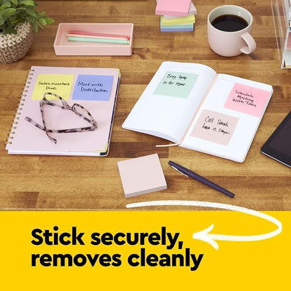 Post-it Notes, 1/3/8 x 1 7/8 in, 24 Sticky Notes Pads, 100 Sheets per Pad, Canary Yellow, The Original Post-it Note, School Supplies and Oﬃce Products