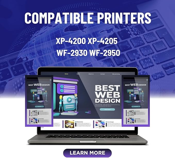 Remanufactured for Epson 232XL Ink Cartridges Combo Pack 232 T232XL for XP-4200 XP-4205 Workforce WF-2930 WF-2950 Printer 5 Pack 2 Black 1 Cyan 1 Magenta 1 Yellow