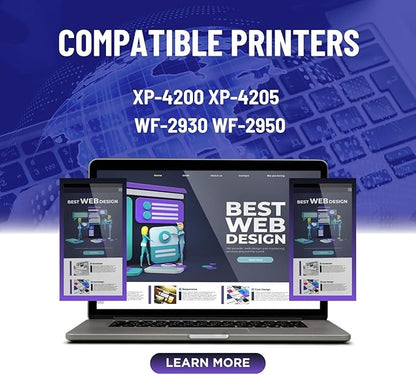 Remanufactured for Epson 232XL Ink Cartridges Combo Pack 232 T232XL for XP-4200 XP-4205 Workforce WF-2930 WF-2950 Printer 5 Pack 2 Black 1 Cyan 1 Magenta 1 Yellow