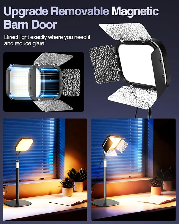 EMART Ring Light for Desk with Flexible Gooseneck, Desktop Zoom Meetings Streaming Key Light for Video Conferencing Calls, Recording Keylight Continuous Output Lighting for Laptop Computer Webcam