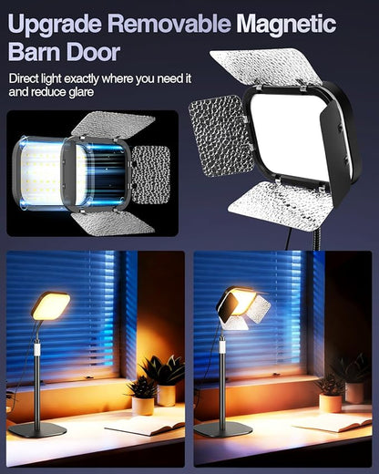 EMART Ring Light for Desk with Flexible Gooseneck, Desktop Zoom Meetings Streaming Key Light for Video Conferencing Calls, Recording Keylight Continuous Output Lighting for Laptop Computer Webcam