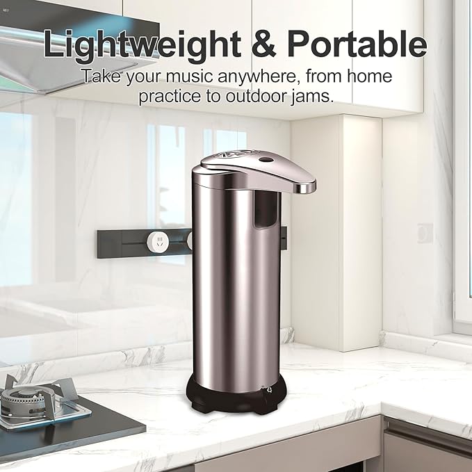 Automatic Soap Dispenser, Touchless Dish Soap Dispenser, 3 Adjustable Soap Levels, 9.47oz/280ml with Infrared Sensor, Hands-Free Liquid Dispenser for Bathroom Kitchen Office