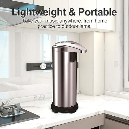 Automatic Soap Dispenser, Touchless Dish Soap Dispenser, 3 Adjustable Soap Levels, 9.47oz/280ml with Infrared Sensor, Hands-Free Liquid Dispenser for Bathroom Kitchen Office
