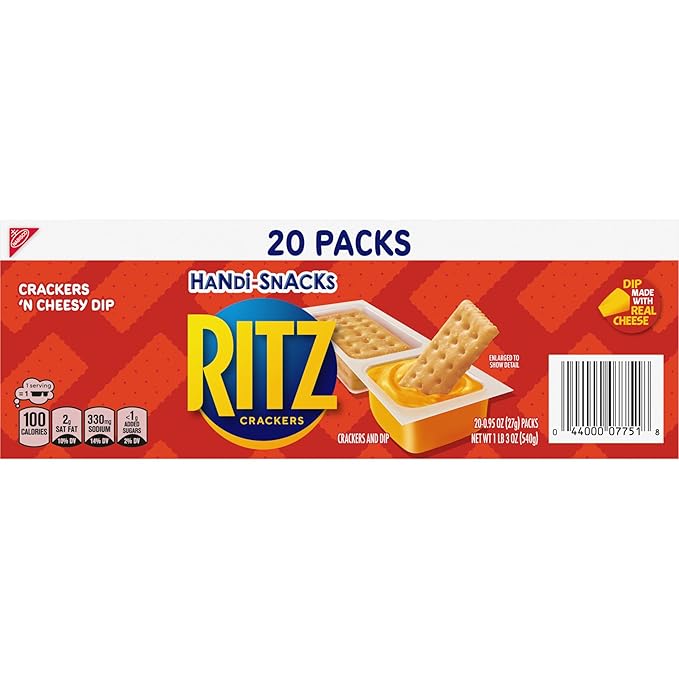 Handi-Snacks RITZ Crackers 'N Cheesy Dip Snack Packs, 20 Snack Packs (Pack of 2)