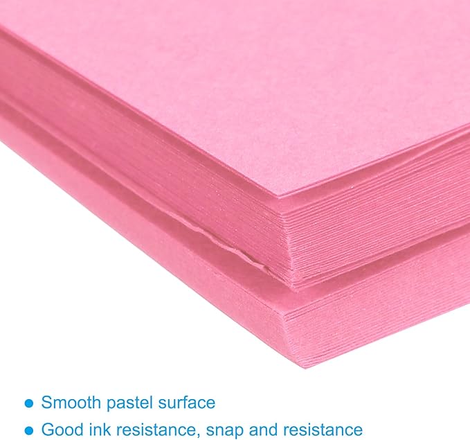 MECCANIXITY 75 Sheets A4 Colored Print Copy Paper 8.3" x 11.7" Origami Paper Printer Paper 80gsm for Printing, Document Copying, Art Craft,Light Pink