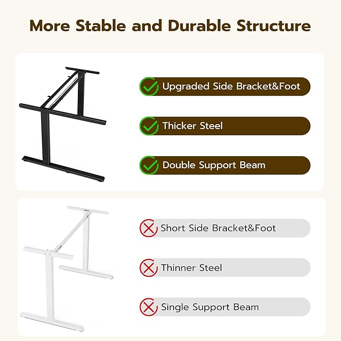 59 Inch L Shaped Standing Desk Adjustable Height, Electric Corner Standing Desk, Sit Stand Computer Table with Reversiable Splice Board,Light Rustic Brown