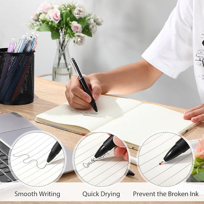 200 Pcs Gel Pens Bulk 0.5mm Black Gel Pen Retractable Fine Point Pens Quick Drying Smooth Writing with Comfortable Grip for School Office Journaling Note Taking and Homework(Colorful)