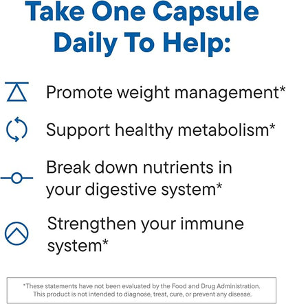 Daily Nouri Weight Support Probiotic for Women & Men | Supports Healthy Weight Management, Metabolism, Digestion & Gut Health | 3 Clinically Studied Strains + Vegan Omega Oil | 30-Day Supply