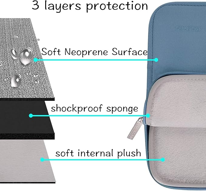 MOSISO Laptop Case 13.3 inch, 13-13.3 inch Laptop Sleeve Bag Compatible with MacBook Air/Pro 13/Pro 14 M5 M4 M3 M2 M1, HP Dell ASUS Lenovo, Neoprene Computer Sleeve Bag with Small Case, Navy Lime