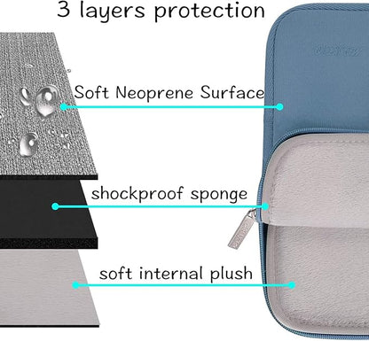 MOSISO Laptop Case 13.3 inch, 13-13.3 inch Laptop Sleeve Bag Compatible with MacBook Air/Pro 13/Pro 14 M5 M4 M3 M2 M1, HP Dell ASUS Lenovo, Neoprene Computer Sleeve Bag with Small Case, Navy Lime