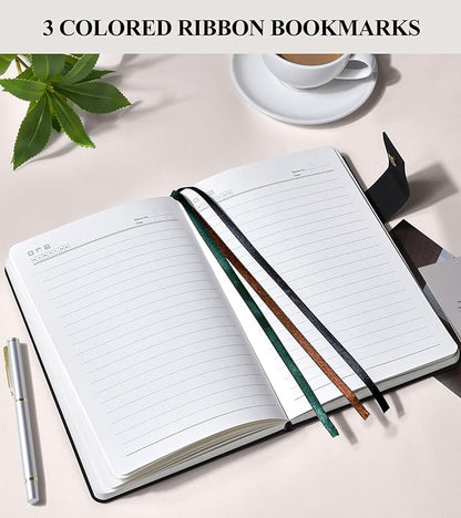 365 Page Thick Lined Journal Notebook for Men Women, A4 Large Leather Journals for Writing, Hardcover Notebooks for Work, School, Note Taking, Business, Travel Diary, College Ruled 8.5" x 11"