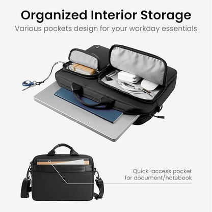 tomtoc A33 Slim 15-16 Inch Laptop Shoulder Bag for MacBook Air/Pro M4/M3, Briefcase with Accessory & Document Storage, Water-Resistant & Durable Recycled Fabric