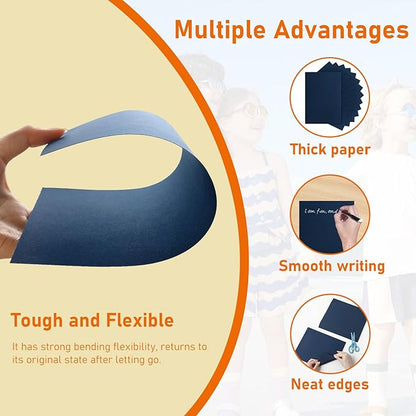 40 Sheets Navy Blue Cardstock 8.5 x 11 Copy Paper, 200gsm/75lb Heavyweight Paper Card Stock for Christmas DIY Making Cards, Wedding Invitations, Crafting, Memus, Greeting Cards