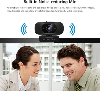 4K Webcam with Microphone, 1080P 60fps Webcam for PC, 8MP UHD 92° Wide Angle Len, Automatic Light Correction, USB Camera with Privacy Cover, External Computer Camera for Business Meeting/Video Call