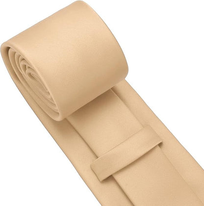 PenSee Men's Tie Set Solid Pure Color 3.15" (8CM) Classic Formal Plain Necktie and Pocket Square Set For Men