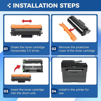 TN760 Black Toner Cartridge 2-Pack Compatible Replacement for Brother TN-760 TN730 MFC-L2710DW MFC-L2750DW HL-L2350DW DCP-L2550DW HL-L2395DW HL-L2370DW HL-L2325DW HL-L2390DW MFC-L2690DW Laser Printer