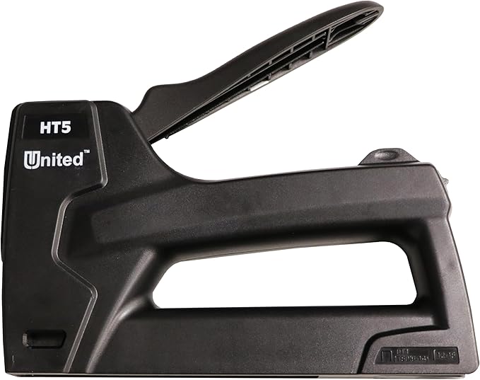 United Office Products HT5 Heavy Duty 2-in-1 Manual Staple Gun and Brad Nailer for Carpentry, Upholstery, Crafts, Professional and DIY Projects, Lightweight Plastic Body
