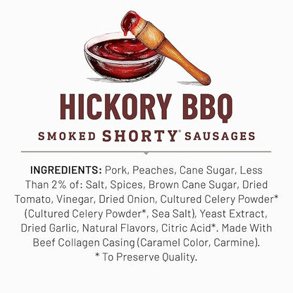 Duke's Pork Hickory Peach BBQ Smoked Shorty Sausages, 7g Protein Per Serving, 5 oz. (Pack of 8)
