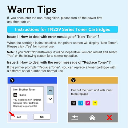 TN229XL TN229 Black High Yield Toner Cartridges Compatible Replacement for Brother TN229XL TN229 TN229XLBK Toner for HL-L3280CDW MFC-L3780CDW MFC-L3720DW HL-L3300CDW HL-L3220CDW Printer, 2 Pack