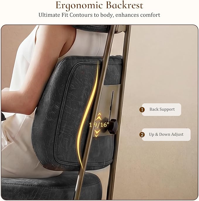 EUREKA ERGONOMIC Home Office Desk Chairs, Ergonomic Computer Chair with High Back, Executive Office Chair with Lumbar Support, Spring Cushion Seat, Mid-Century Modern, Brown-Gray