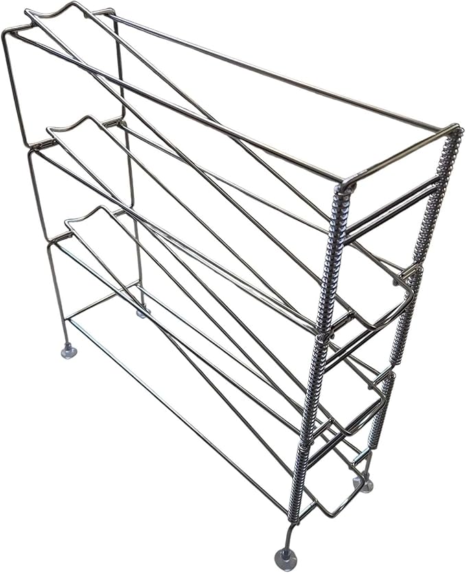 Rattleware 3-Tier Cup Dispenser, Adjustable, Angled, Metal Wire Basket Rack Organizer