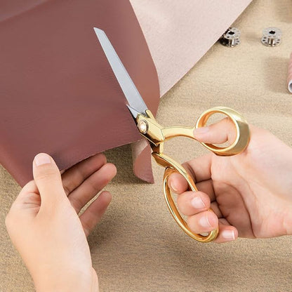 Professional Heavy Duty Tailor Scissors Gold Stainless Steel Ribbon Cutting Sewing Dressmaking (Rose Gold8.5)