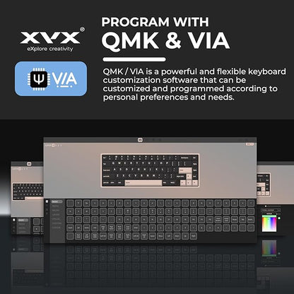 HITIME x XVX M67 Topographic Wired Gaming Keyboard with IMD Tech Keycaps, QMK/VIA 60 Percent Keyboard Custom, Creamy Mechanical Key Board Gasket, RGB Hot Swappable, Stellar White(JadeStone)