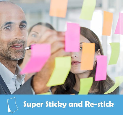2400 pcs Small Sticky Notes,2 x 1.5 Colored Notes Pads,24 Pack Bright Colors Self-Stick Notes,Super Adhesive Sticky Notes,Mini Post Stickies for Office Home School (12 Colours)