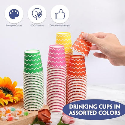 Mumufy 1500 Pieces Colorful Disposable Mouthwash Cups 5oz Disposable Bathroom Cups, Small Cups Mini Paper Cups for Parties, Picnics, Barbecues, Travel and Events, 15 Colors