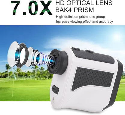 1200Yards Range Finder Golf with Slope, 7X Magnification, Lightweight Portable Rechargeable Rangefinder, Flag Lock Vibration, Switch for Legal, Range Finders for Hunt Golf Accessory(White)