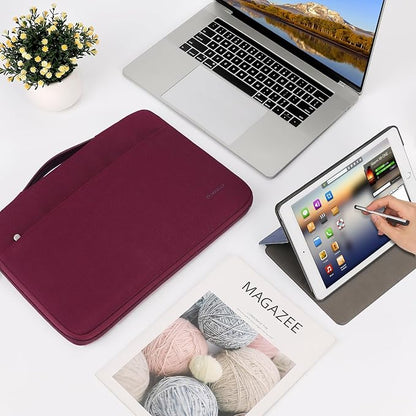 DOMISO 15.6 inch Laptop Case Sleeve Protective Cover Compatible with 16 inch MacBook Pro M4 M3 M2/Pro Max,15.6-16 inch HP Dell ASUS Lenovo Chromebook,Waterproof Computer Cases Bag with Handle,Wine