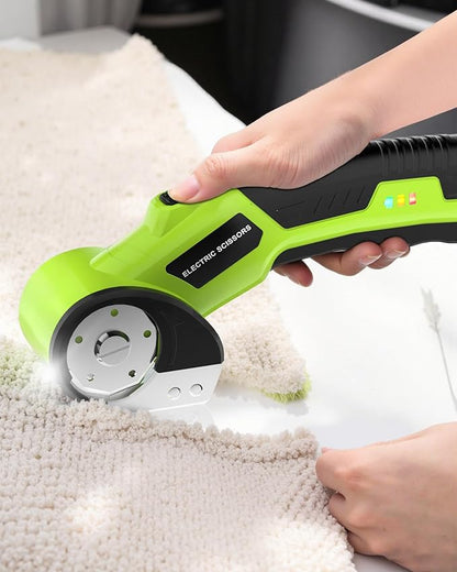 Cordless Electric Scissors, 4.5V Cardboard Cutter with Safety Lock and 2 Blades,Rechargeable Box Cutter for Fabric,Plastic, Gifts for Men,Women