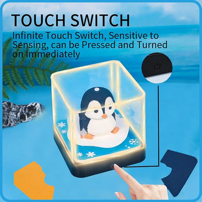 3D Time Piece Calendar 2026 DIY Calendars Tear Away Carving Art 3D Memo Pad Calendar With LED Lights sculpture artsy pads calendar notepad for Desktop Decor-Penguin