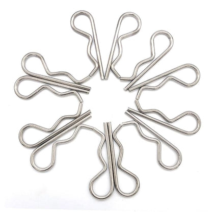 12 Pcs Heavy Duty Stainless Steel Cotter Pin R Clip Spring Retaining Wire Hair Pins for Trailer Lock System M3x60 Keeper