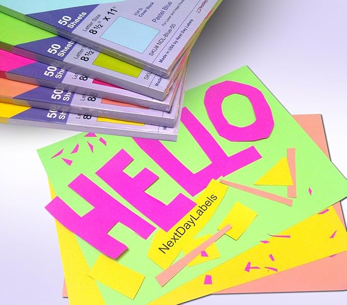 NextDayLabels Color Cardstock Paper - 50 Sheets - 8-1/2" x 11" - Fuchsia 67 lb (147 gsm) - Thick Colored Paper for Crafting, Invitations, Posters, Flyers, and DIY Projects - Made in USA