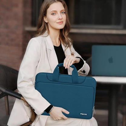 MOSISO 360 Protective Laptop Sleeve Compatible with MacBook Air/Pro, 13-13.3 inch Notebook, Compatible with MacBook Pro 14 inch M4 M3 M2 M1 2024-2021, Matching Color Sleeve Bag with Belt, Teal Green