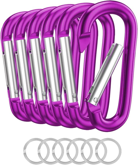 Carabiner Keychain Clip -3" Aluminum Carabiner D Ring, Caribeener Clips, Spring Snap Hook for Keychain Clip