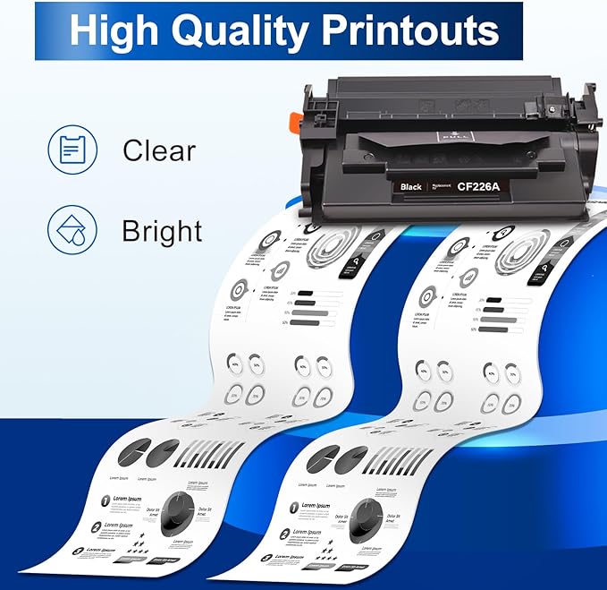 InkNI Compatible 26A Toner Cartridge Replacement for HP 26A 26X CF226A CF226X Toner Cartridge|Compatible for HP LaserJet Pro M402dn, M402dne, M402dw, M402n,MFP M426fdn, M426fdw Printer (Black, 2-Pack)