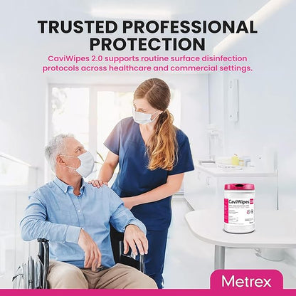 Metrex CaviWipes 2.0 Surface Disinfectant Towelettes – Durable Non-Woven Disinfecting Wipes for Hard, Non-Porous Surfaces in Healthcare & Clinical Setting – 160 Wipes per Canister (Pack of 1)